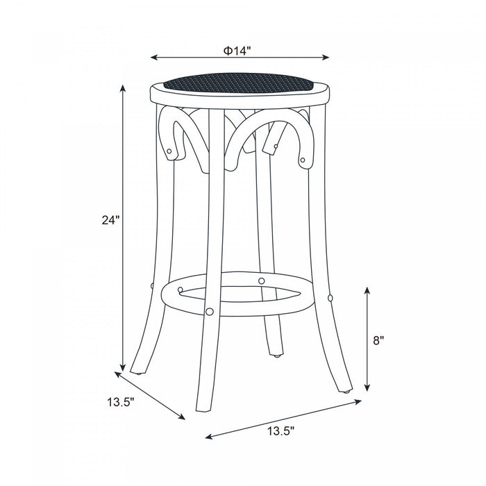 Rae Backless Rattan Counter-Height Stool - Walnut