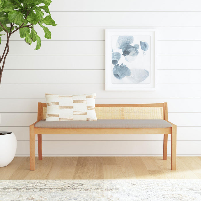 Bauer Fabric Cane Bench - Natural
