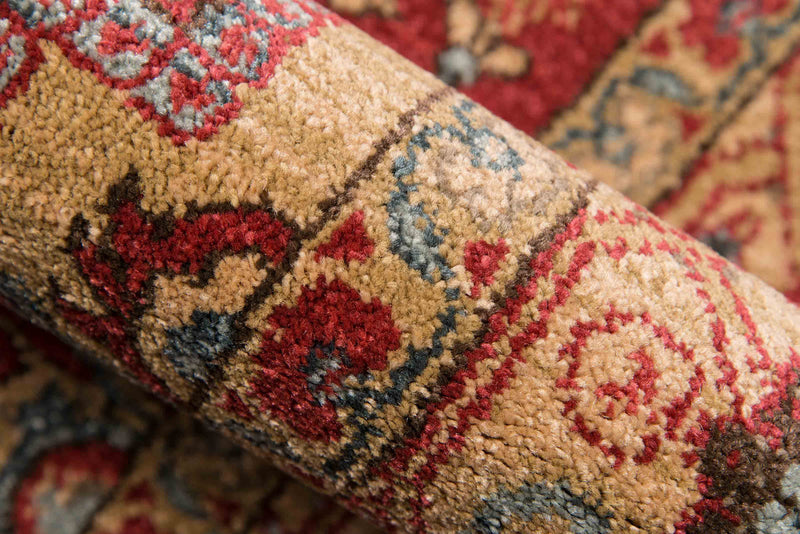 Elara Traditional 9'3\" x 12'6\" Area Rug in Red Indoor Area Rug 