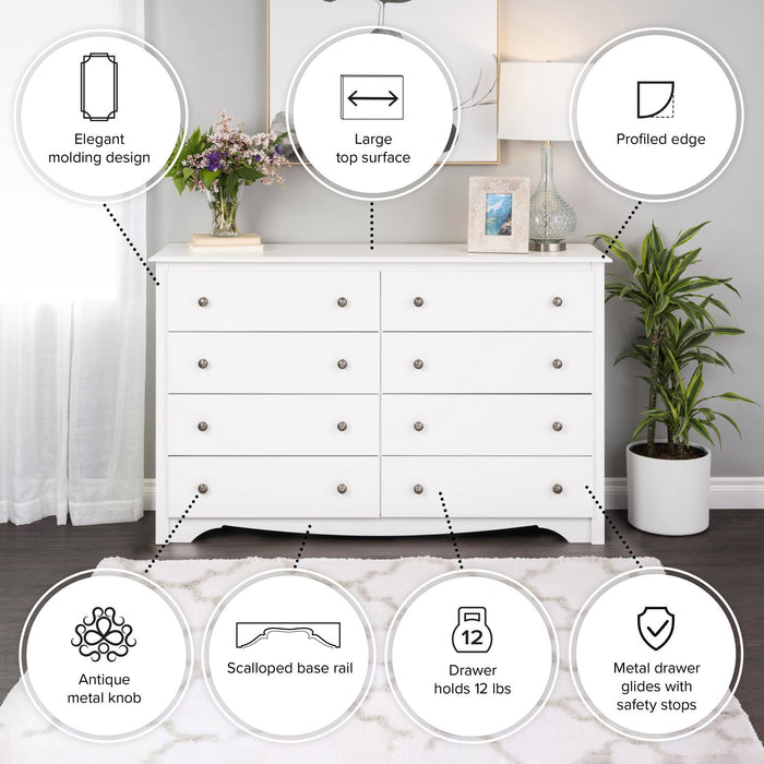Monterey 8-Drawer Dresser - White