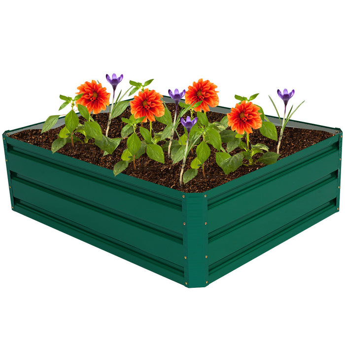 Costway 40"x32" Patio Raised Garden Bed Vegetable Flower Plant Dark Green New