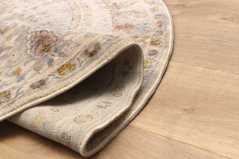 Zaina Traditional 5'0\" x 5'0\" Area Rug in Grey Indoor Area Rug 