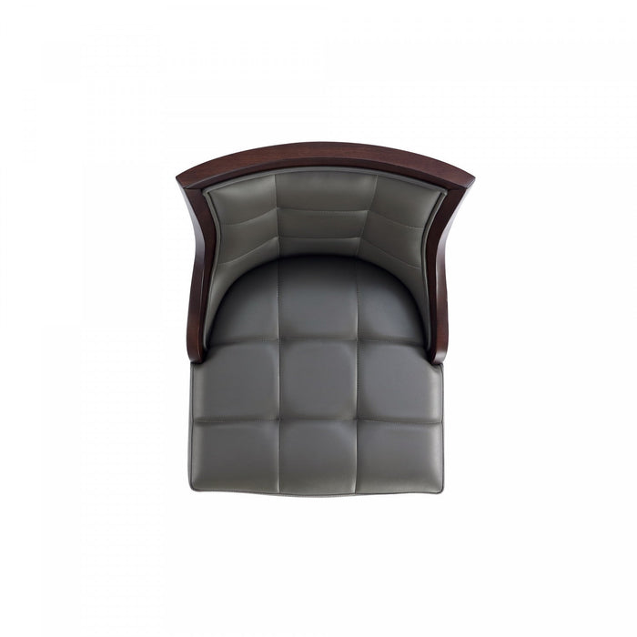 Fifth Avenue Traditional Wood Upholstered Barstool in Graphite - Set of 3 