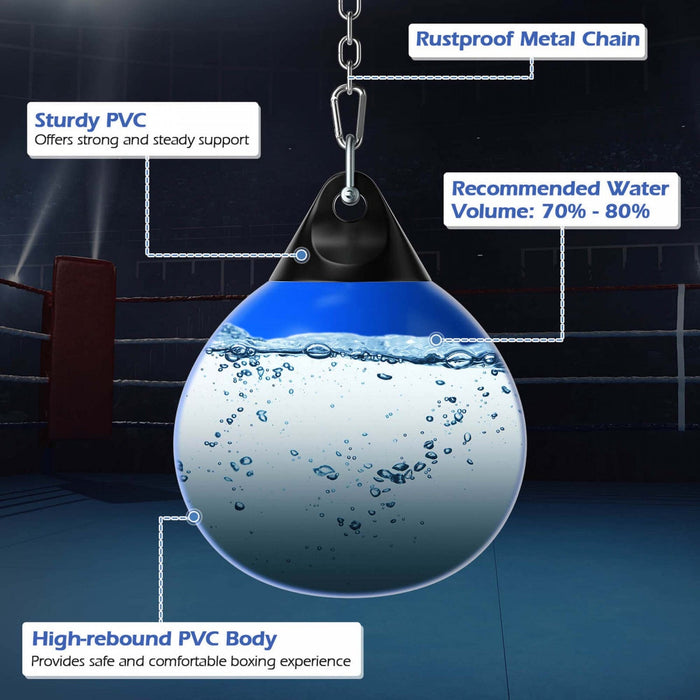 Goplus 18" 110lbs Heavy Water Filled Punching Aqua Training Boxing Bag Home Gym Hook Blue