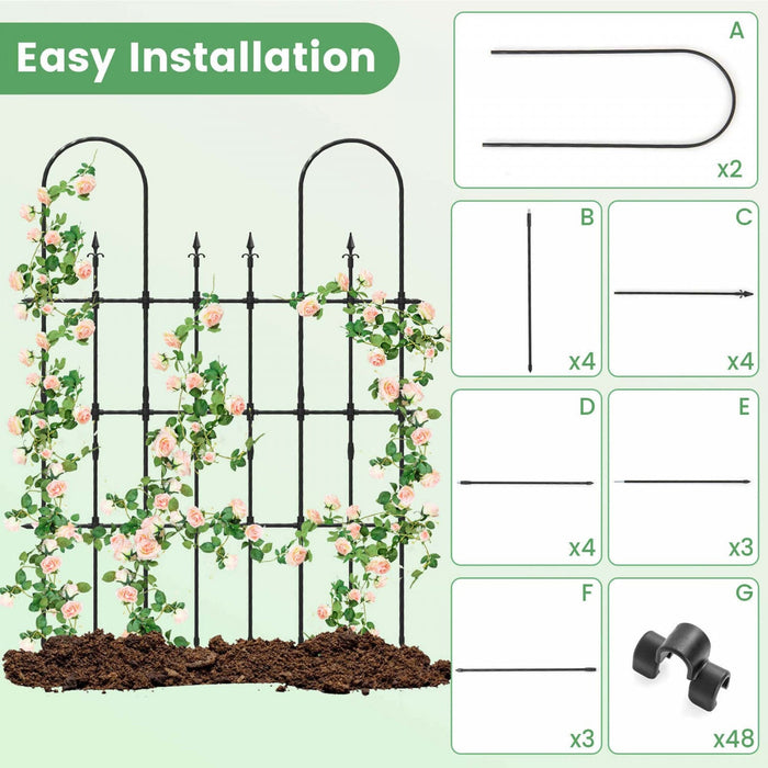 Costway 1 Pcs 58" X 73" Garden Trellis For Climbing Plants Rustproof Metal Plant Support Frame