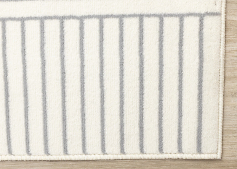 Forte White Grey Curved Arches Indoor Area Rug - 6'7\" x 9'6\"