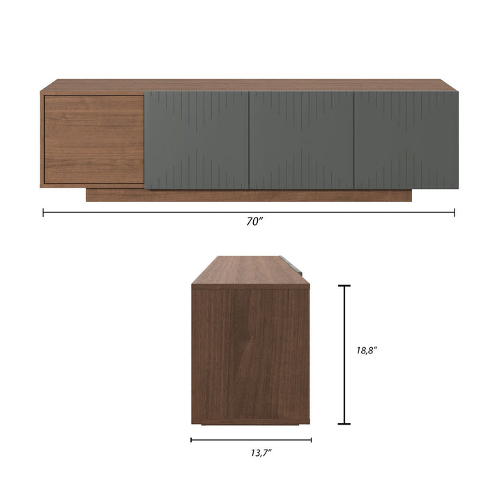 Nordika Riva 72\" TV Stand - Walnut
