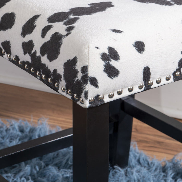 Corey Udder Madness Fabric Counter-Height Stool - Black