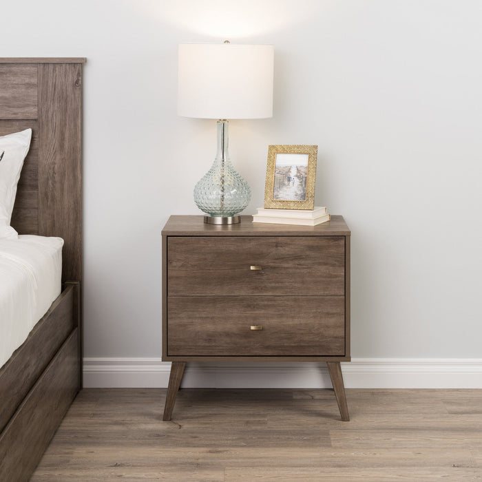 Milo 2-Drawer Nightstand - Drifted Grey