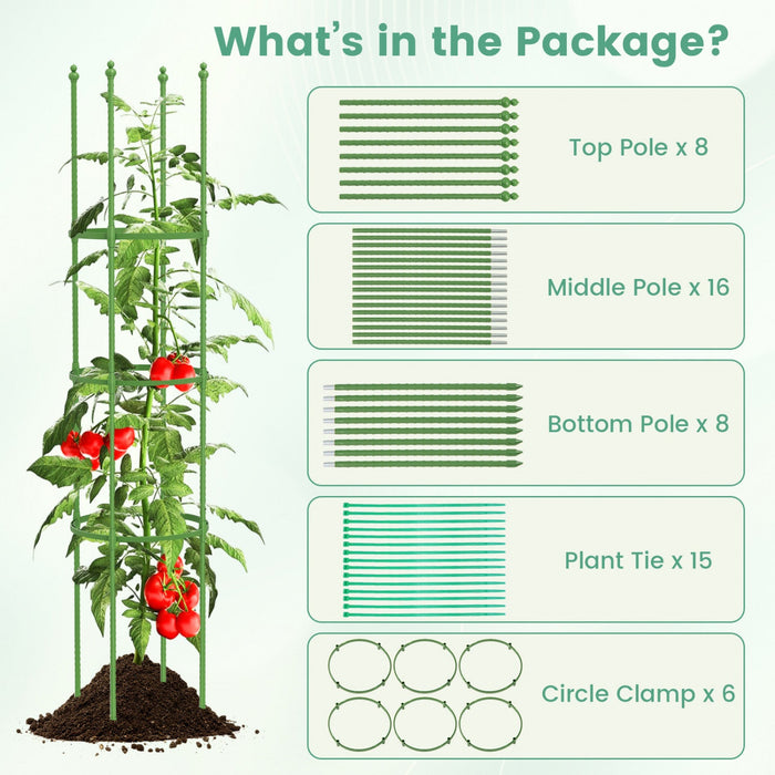 Costway 2-pack Garden Trellis 57" Plant Support & Tomato Cages With Adjustable Height