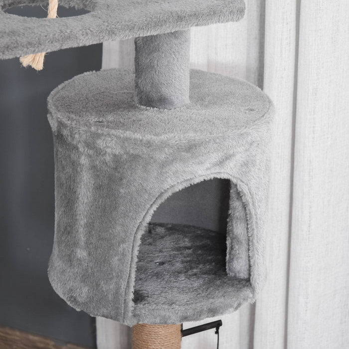 Pawhut Cat Tree, 47 Inches Multi-level Cat Tower With Scratching Post, Hammock, Cat Condo, Perch, To
