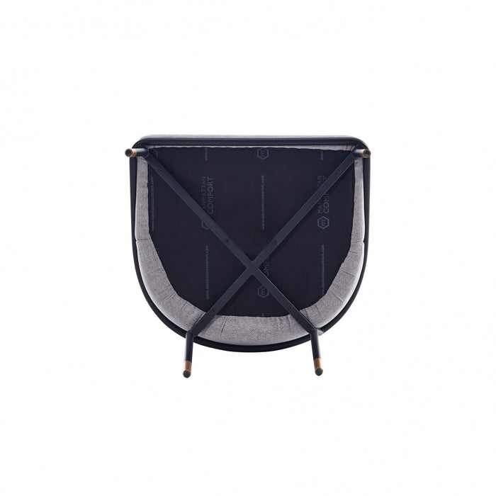 Flor Modern Metal Twill Weave Dining Chair in Gray - Set of 2 
