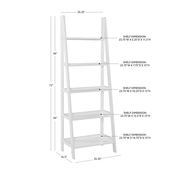 Acadia Ladder Bookcase - White