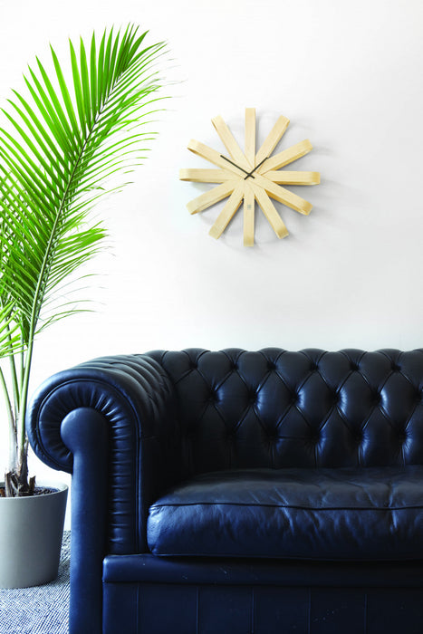 Umbra Modern Ribbonwood Wall Clock - Natural