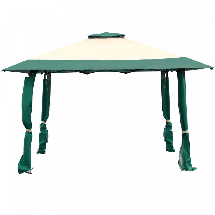 Costway 13'x13' Gazebo Canopy Shelter Awning Tent Patio Garden Green