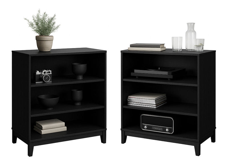 Modulr 2 Adjustable Shelves Bookcase - Black Oak 