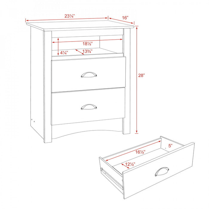 Salt Spring Tall Nightstand - Drifted Grey