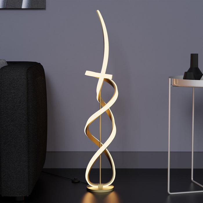 59\" Golden Swirl LED Floor Lamp 