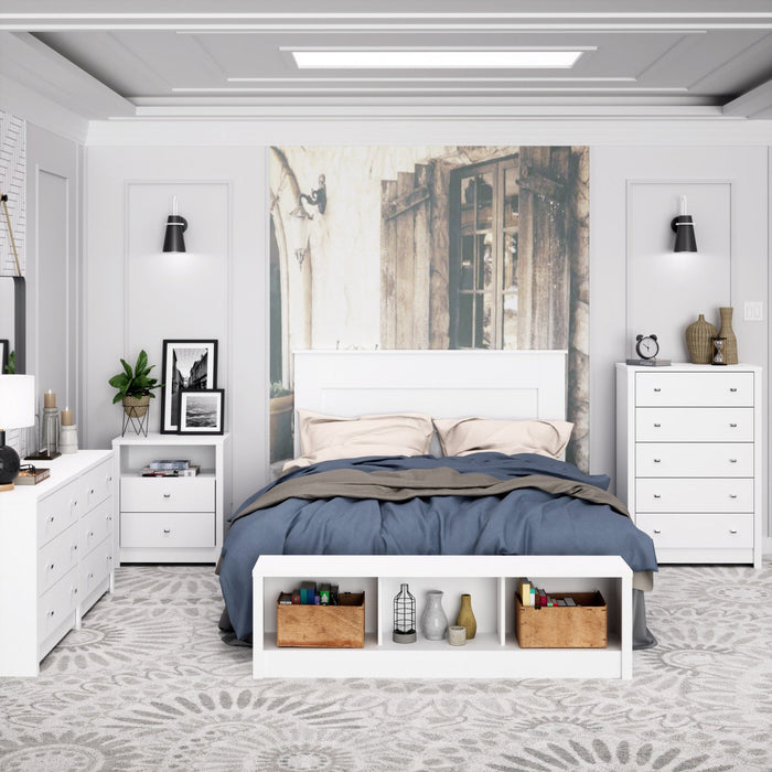 Calla Tall 2-Drawer Nightstand - White