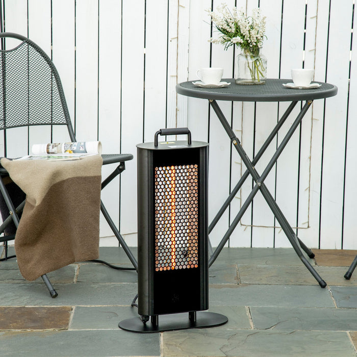 Outsunny Electric Patio Heater With Ultra-low Glare And 6 Heat Settings, 1200w Aluminium Alloy Frees