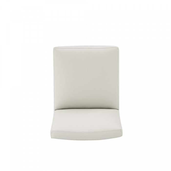 Anna Square Modern Vegan Leather Dining Chair in Stone Gray - Set of 2 