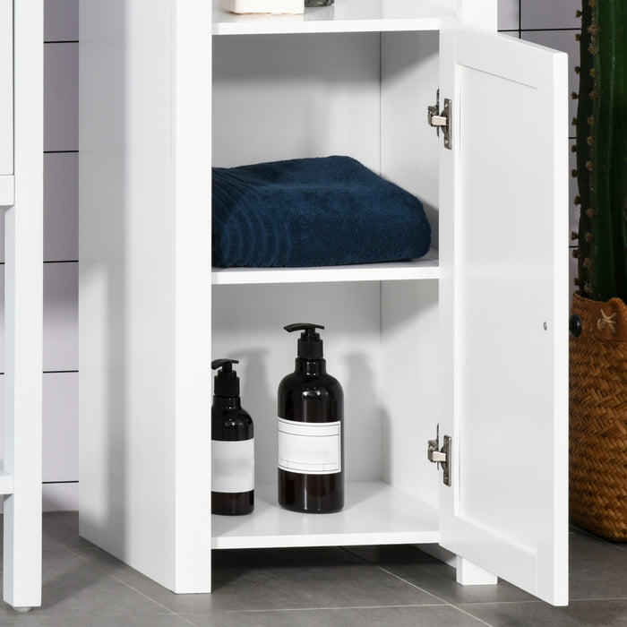 Homcom Tall Bathroom Cabinet With Adjustable Shelf