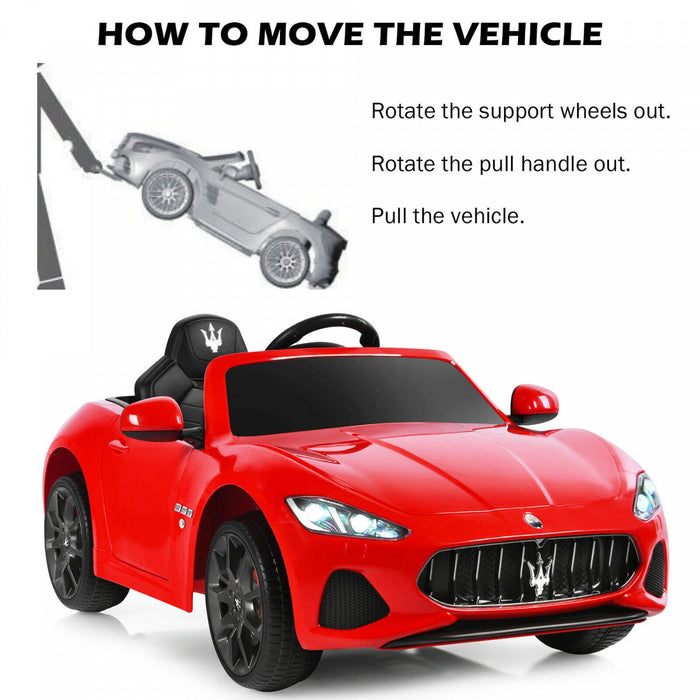 12v Kids Ride On Car Licensed Maserati Grancabrio W/remote Control & Music Red