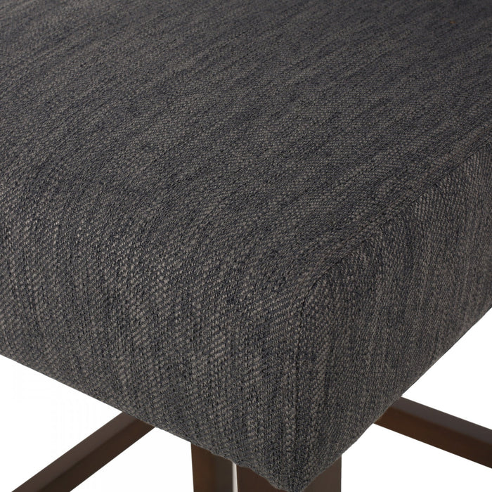 Bruce 30.5\" Counter Height Bar Stools Set Of 2 With Metal Legs And Fabric Upholstery - Charcoal Grey 