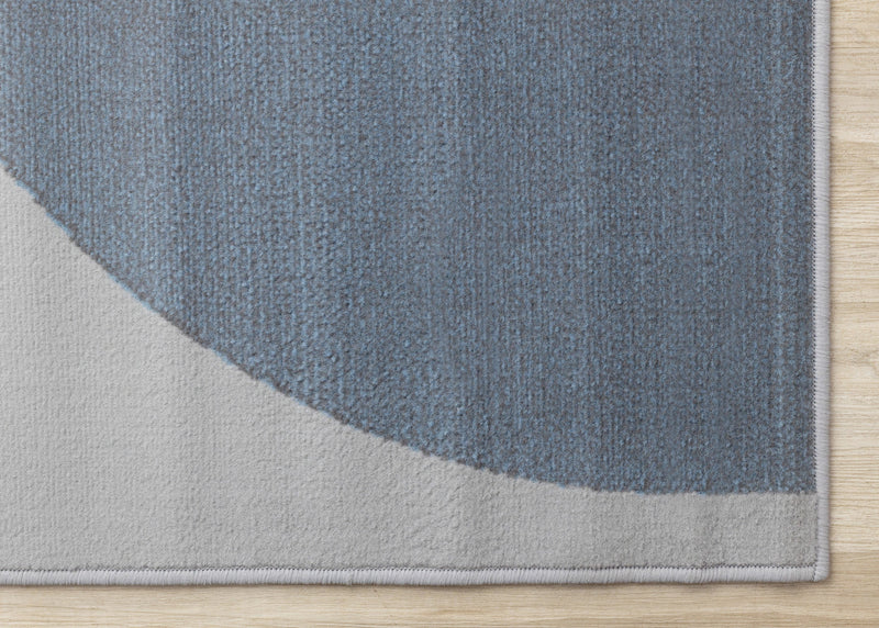 Forte Blue Grey White Half-Circles Geometric Area Rug - 7'9\" x 10'6\"