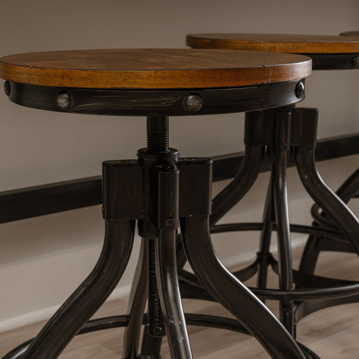 Hawkford Brown Adjustable Height Backless Barstool - Set of 2
