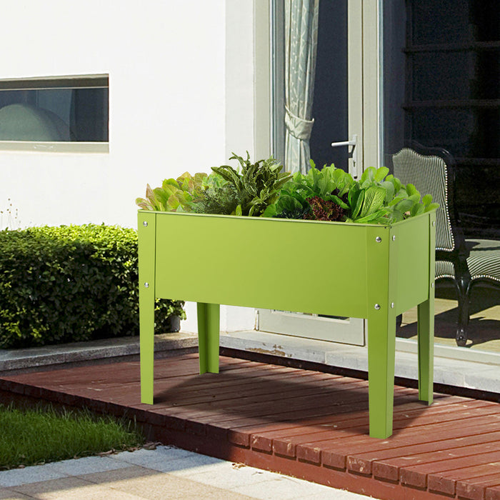 Costway 24" X11" Outdoor Elevated Garden Plant Stand Raised Tall Flower Bed Box