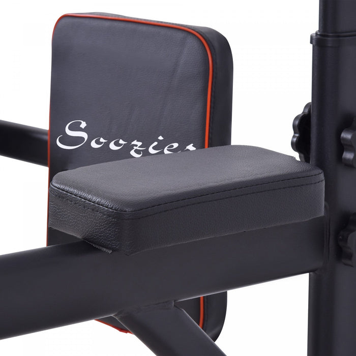 Soozier Adjustable Power Tower With Pull Up And Dip Bar, Home Gym Workout