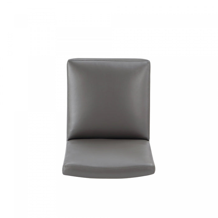 Anna Square Modern Vegan Leather Dining Chair in Graphite - Set of 2 