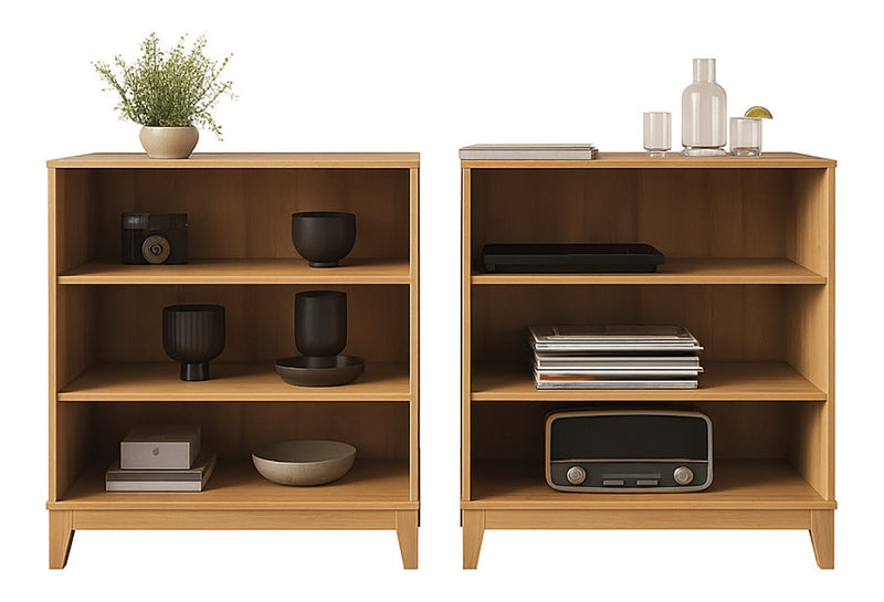 Modulr 2 Adjustable Shelves Bookcase - Natural Oak 