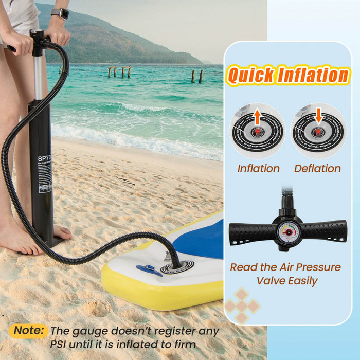 Goplus 11' Inflatable Stand Up Paddle Board Whth Accessories Paddle Hand Pump Repair Kit, Dark Blue