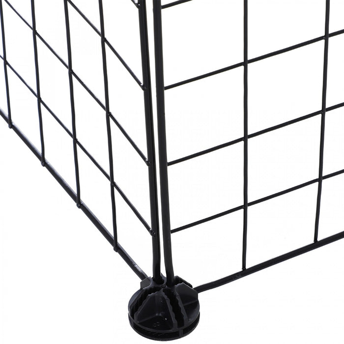 Pawhut 36 Pcs Metal Mesh Pet Playpen Portable Diy Small Animal Cage House Kennel Crate Fence With Ma