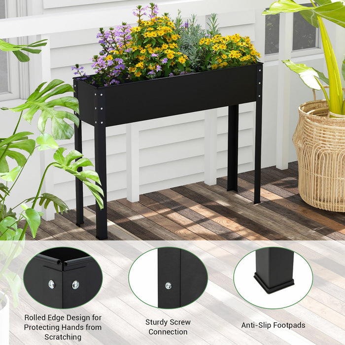 Costway 40" Raised Garden Bed With Legs Metal Elevated Planter Box Drainage Hole Backyard