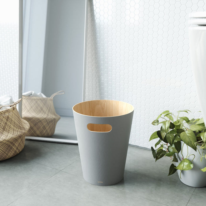 Umbra Woodrow Garbage Bin Trash Can - Grey