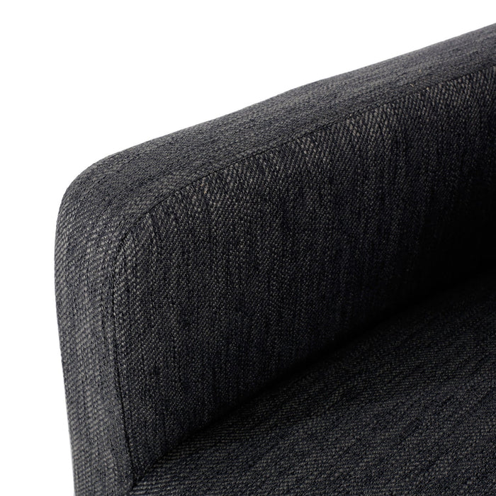 Lewis 26\" Seat Height Counter Stool With Upholstered Fabric And Solid Wood Legs - Charcoal 