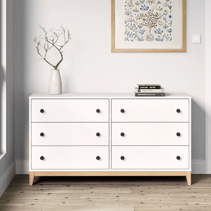 Prepac Nordik 6-Drawer Dresser - White Oak