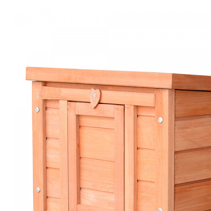 Pawhut 20\"x16.5\"x17\" Wooden Rabbit Hutch Small Animal House Bunny Guinea Pig Pet Cage Coop Cat Shelt