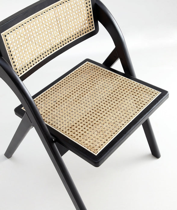 Lambinet Industry Chic Wood Folding Chair in Black and Natural - Set of 4 Dining Chair 