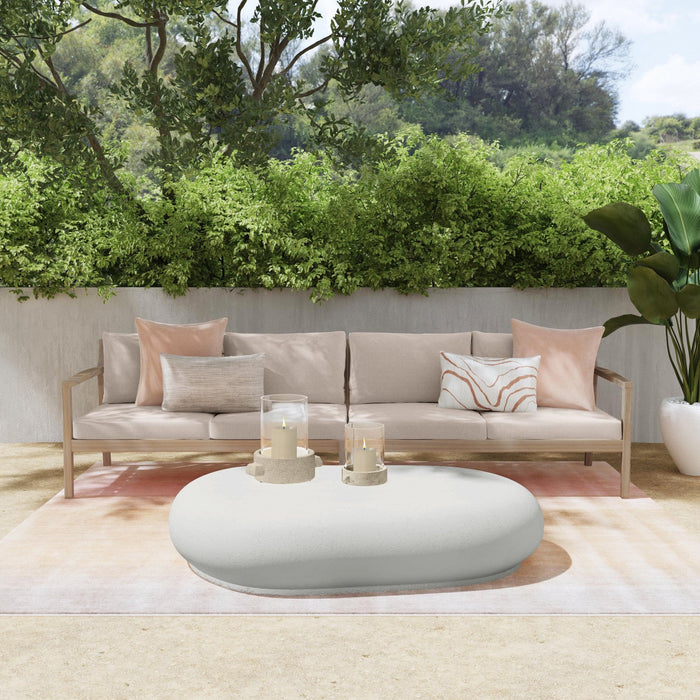 Teagon Natural Beige Outdoor Patio Loveseat - Set of 2
