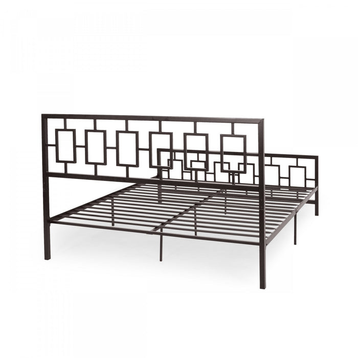 Henry Metal Bed Frame With Vintage Headboard,king Size,copper King Bed 