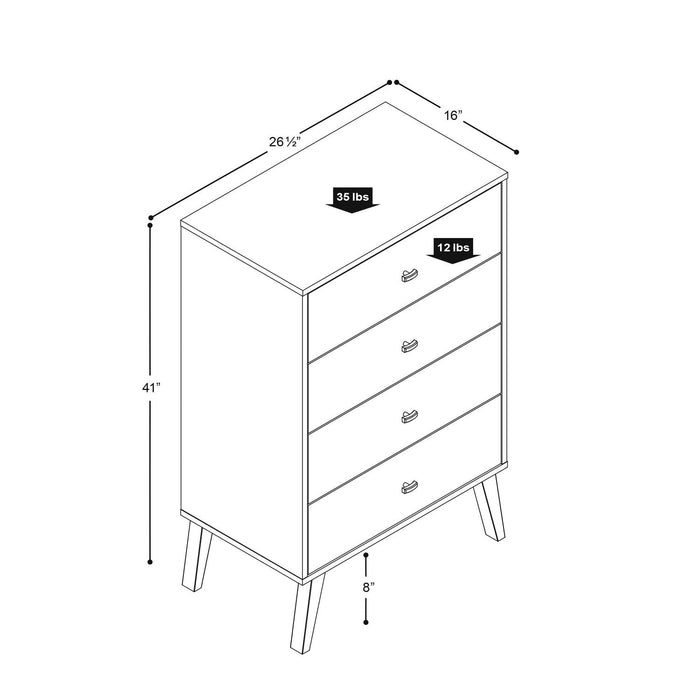 Milo Tall 4-Drawer Chest - Cherry