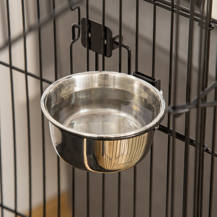 Pawhut Bird Cage 57 Inch Flight Cage For Cockatiel, Conure With Rolling Stand, Pull Out Tray, Storag