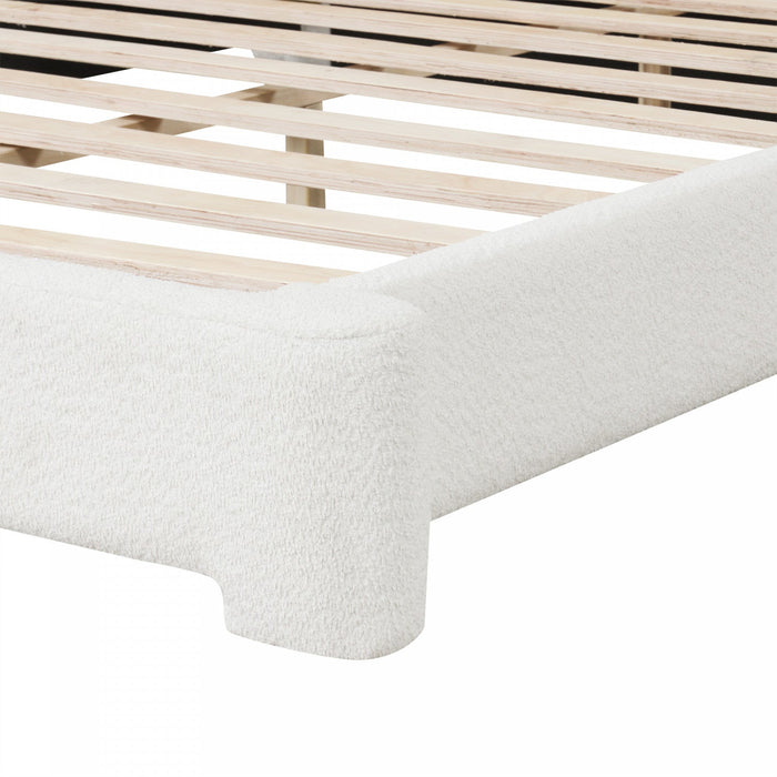 Joyce Comfortable and Stylish Bedroom Upholstered Bed,Queen Size,White Queen Bed  