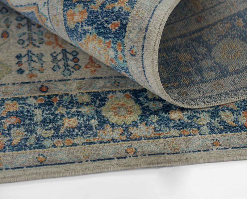 Kinsley Traditional 9'3\" x 11'10\" Area Rug in Blue Indoor Area Rug 
