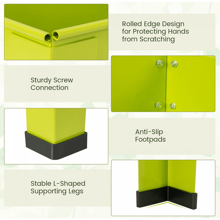 Costway 24" Raised Garden Bed With Legs Metal Elevated Planter Box Drainage Hole Backyard Green