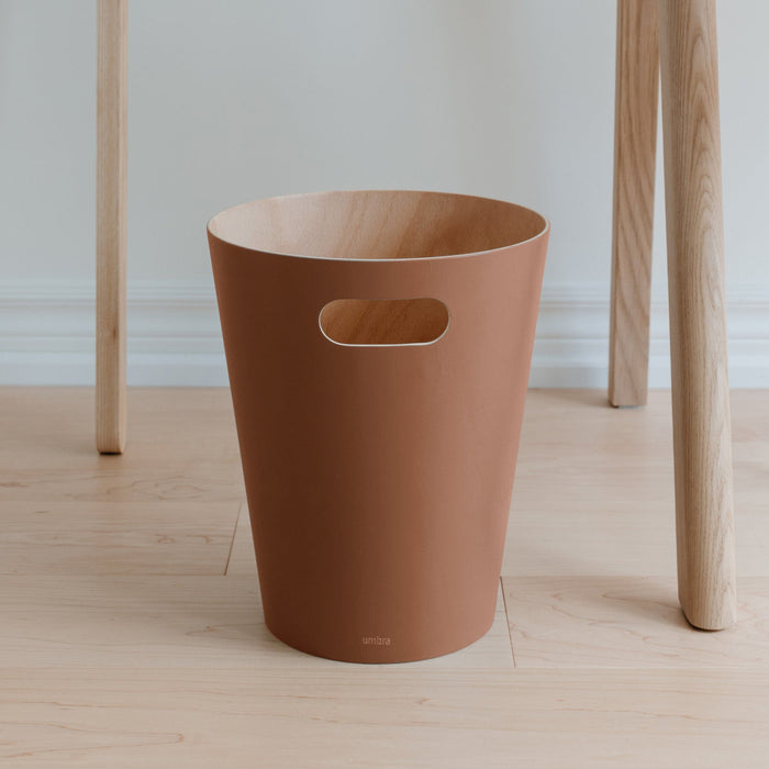 Umbra Woodrow Garbage Bin Trash Can - Sierra